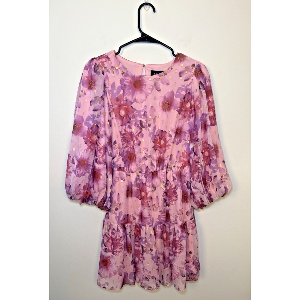 MSK Floral Print Long-Sleeve Dress Size Small